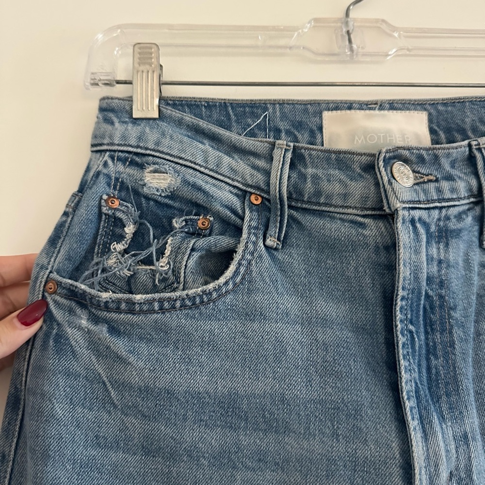 MOTHER Lasso left in the dust Light Blue Flare & Wide Leg Jeans - Picture 3 of 4